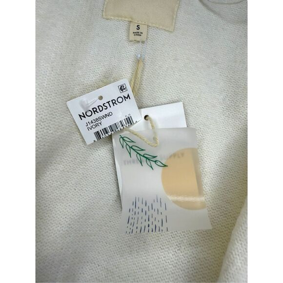 Thread & Supply Women’s Small Open Front Cardigan Sweater Ivory Pockets NEW - Picture 8 of 10